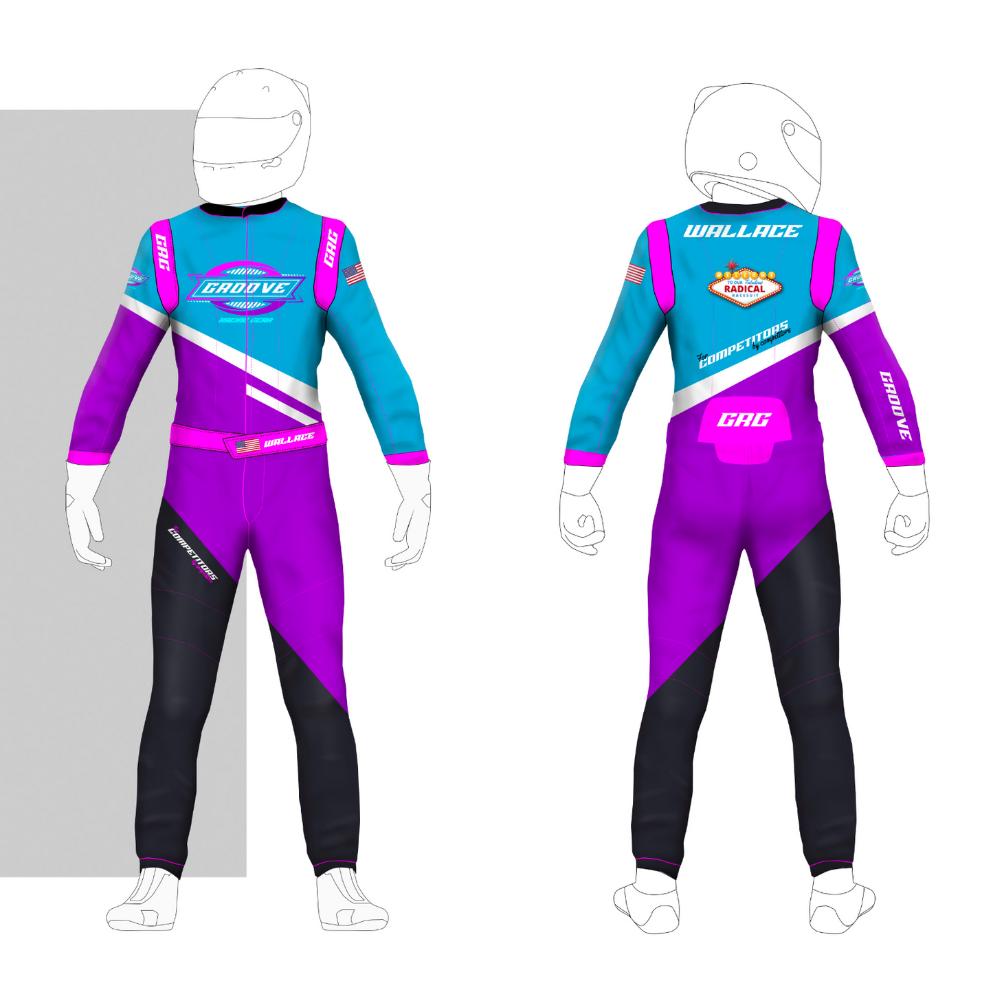 Custom Nomex racing suit featuring fire-resistant material for maximum protection and comfort on the track.