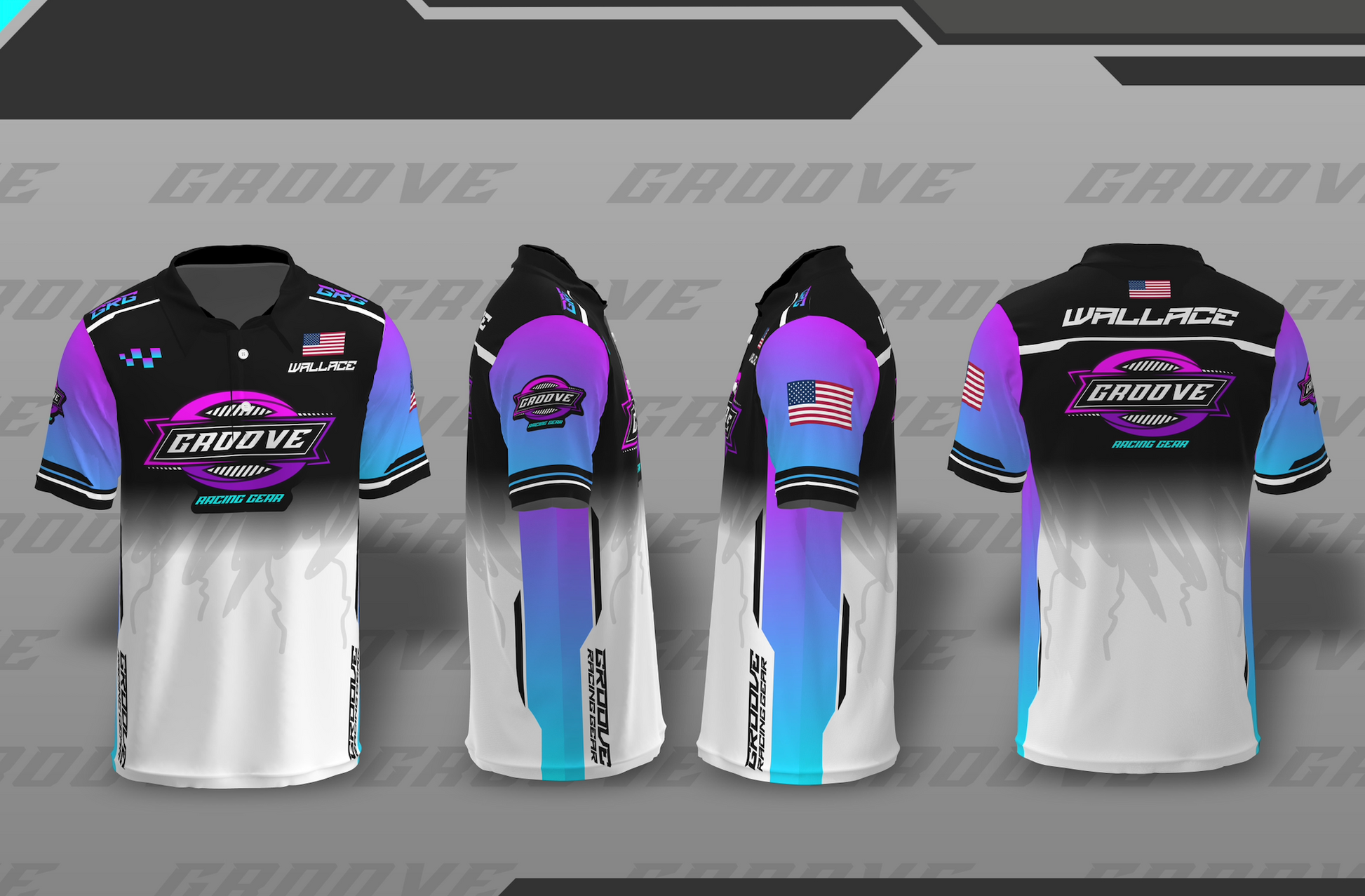 Custom team polo shirt with breathable, quick-dry fabric and personalized design for style and comfort on and off the track.